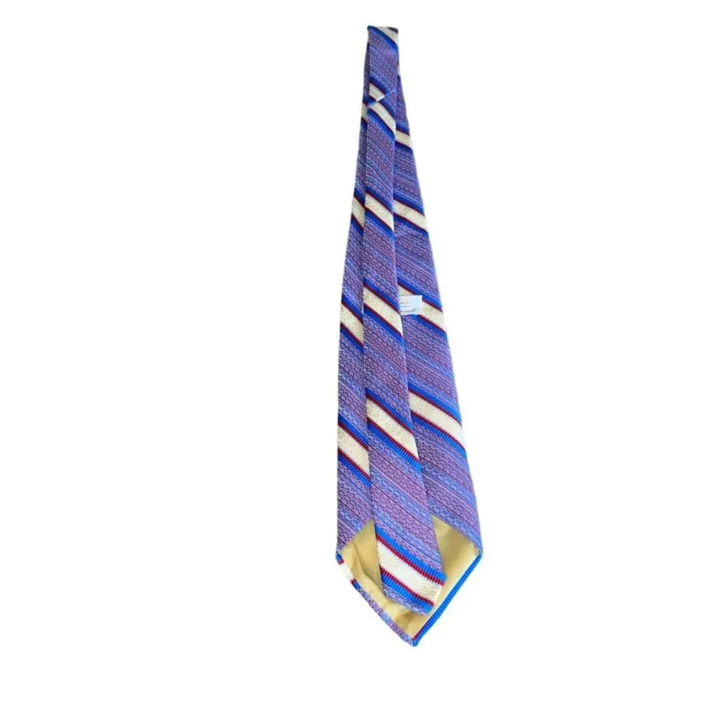 Vintage Mr. John BeauBrummell Striped Tie Purple Blue 56in Retro‎ Classic